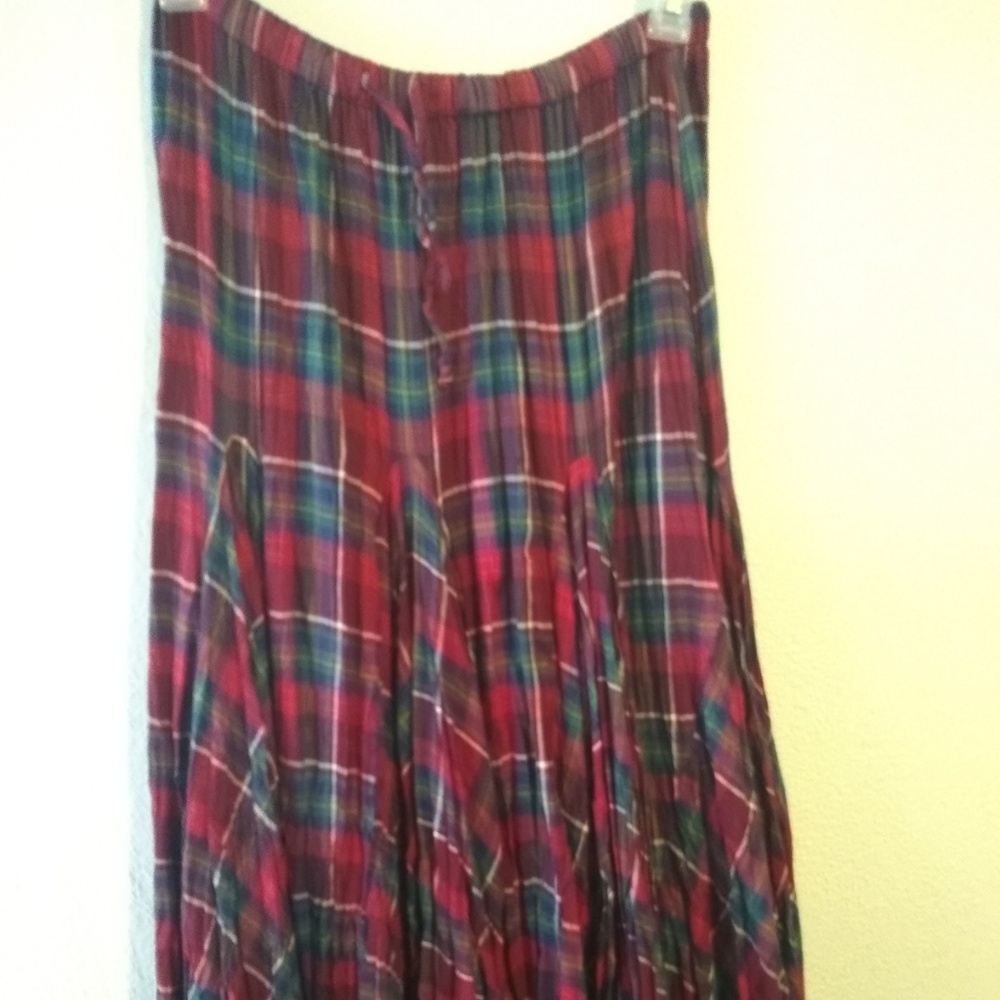Red & Green Plaid Skirt